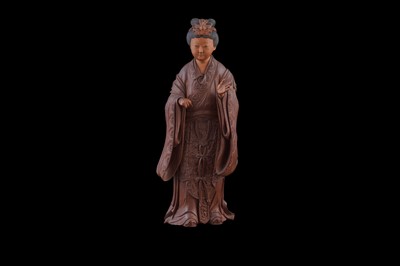 Lot 350 - A Chinese hardwood figure