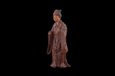 Lot 350 - A Chinese hardwood figure