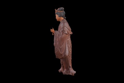 Lot 350 - A Chinese hardwood figure