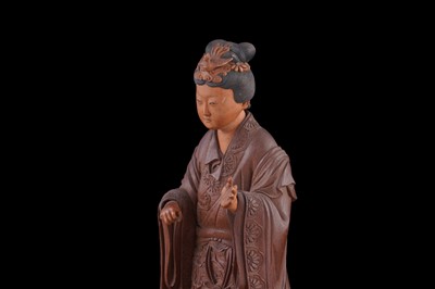 Lot 350 - A Chinese hardwood figure