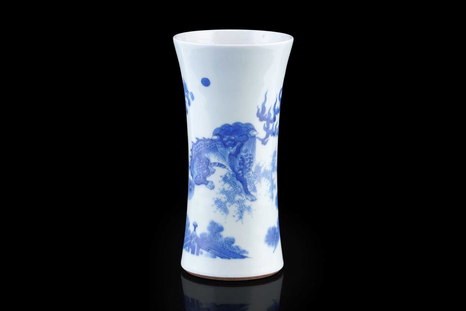 Lot 310 - A Chinese blue and white Transitional style vase