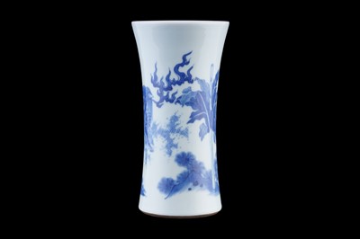 Lot 310 - A Chinese blue and white Transitional style vase