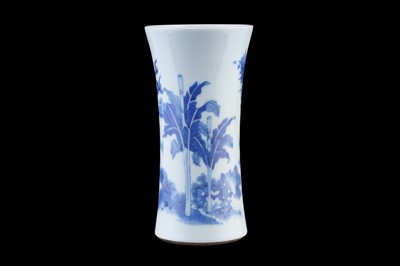 Lot 310 - A Chinese blue and white Transitional style vase