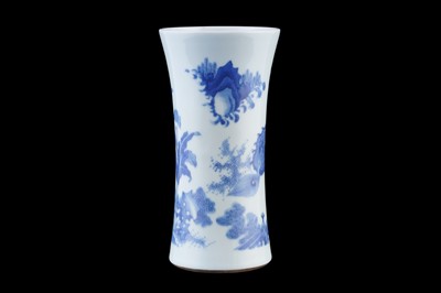 Lot 310 - A Chinese blue and white Transitional style vase