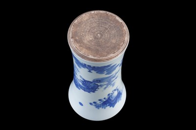 Lot 310 - A Chinese blue and white Transitional style vase