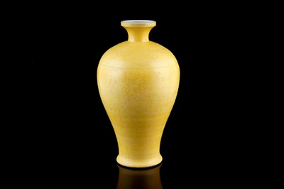 Lot 321 - A Chinese yellow biscuit vase