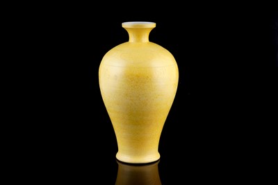 Lot 321 - A Chinese yellow biscuit vase