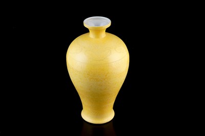 Lot 321 - A Chinese yellow biscuit vase