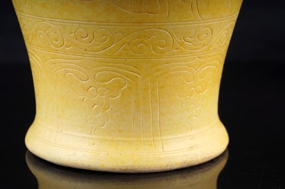 Lot 321 - A Chinese yellow biscuit vase