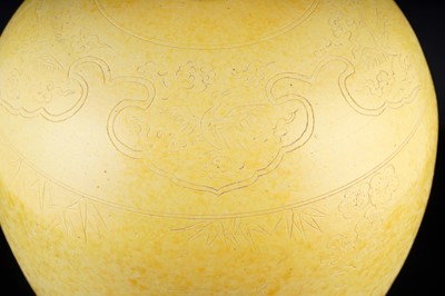 Lot 321 - A Chinese yellow biscuit vase