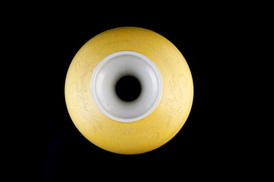 Lot 321 - A Chinese yellow biscuit vase