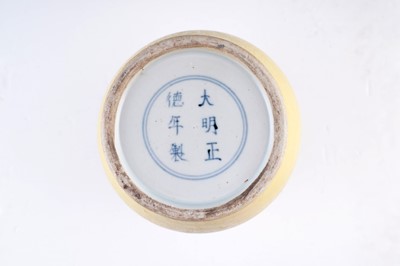 Lot 321 - A Chinese yellow biscuit vase
