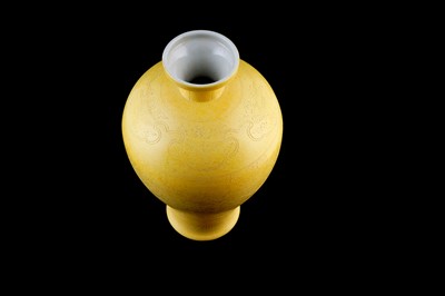 Lot 321 - A Chinese yellow biscuit vase
