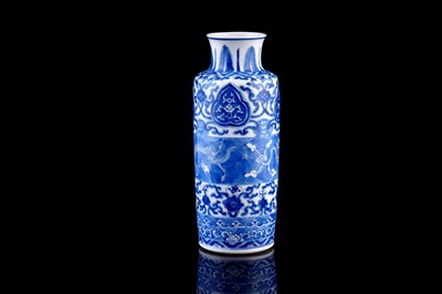 Lot 322 - A Chinese blue and white sleeve vase