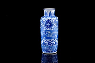 Lot 322 - A Chinese blue and white sleeve vase
