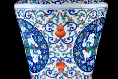 Lot 323 - A Chinese Doucai vase.