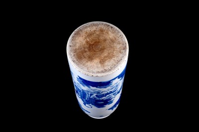 Lot 325 - A Chinese blue and white sleeve vase