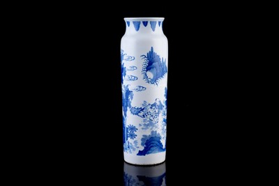 Lot 325 - A Chinese blue and white sleeve vase