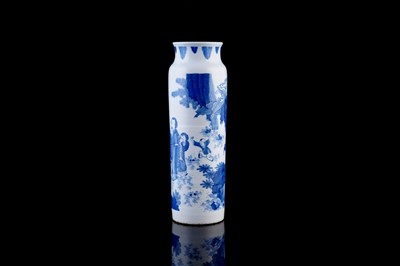 Lot 325 - A Chinese blue and white sleeve vase