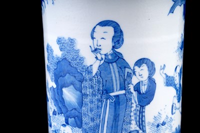 Lot 325 - A Chinese blue and white sleeve vase
