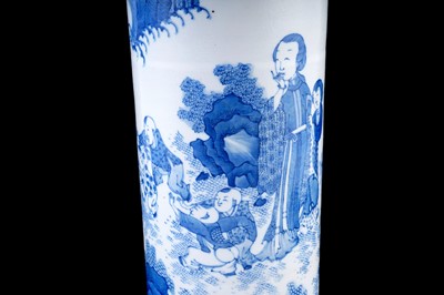 Lot 325 - A Chinese blue and white sleeve vase