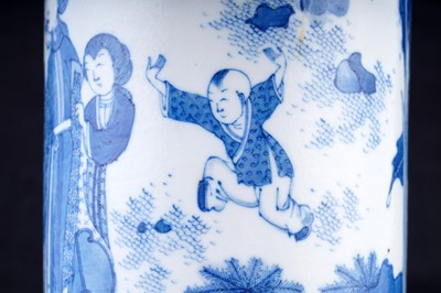 Lot 325 - A Chinese blue and white sleeve vase