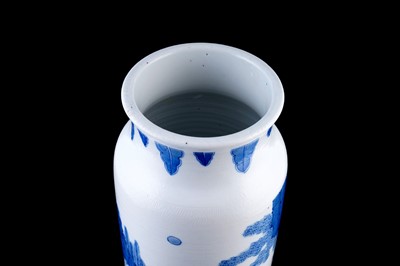 Lot 325 - A Chinese blue and white sleeve vase