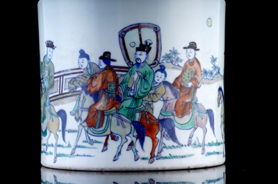 Lot 327 - A Doucai brush pot