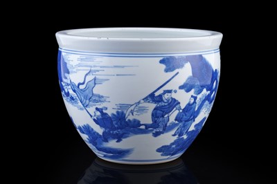 Lot 329 - A Chinese blue and white jardiniere