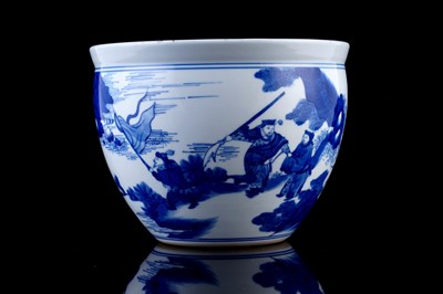 Lot 329 - A Chinese blue and white jardiniere