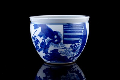 Lot 329 - A Chinese blue and white jardiniere
