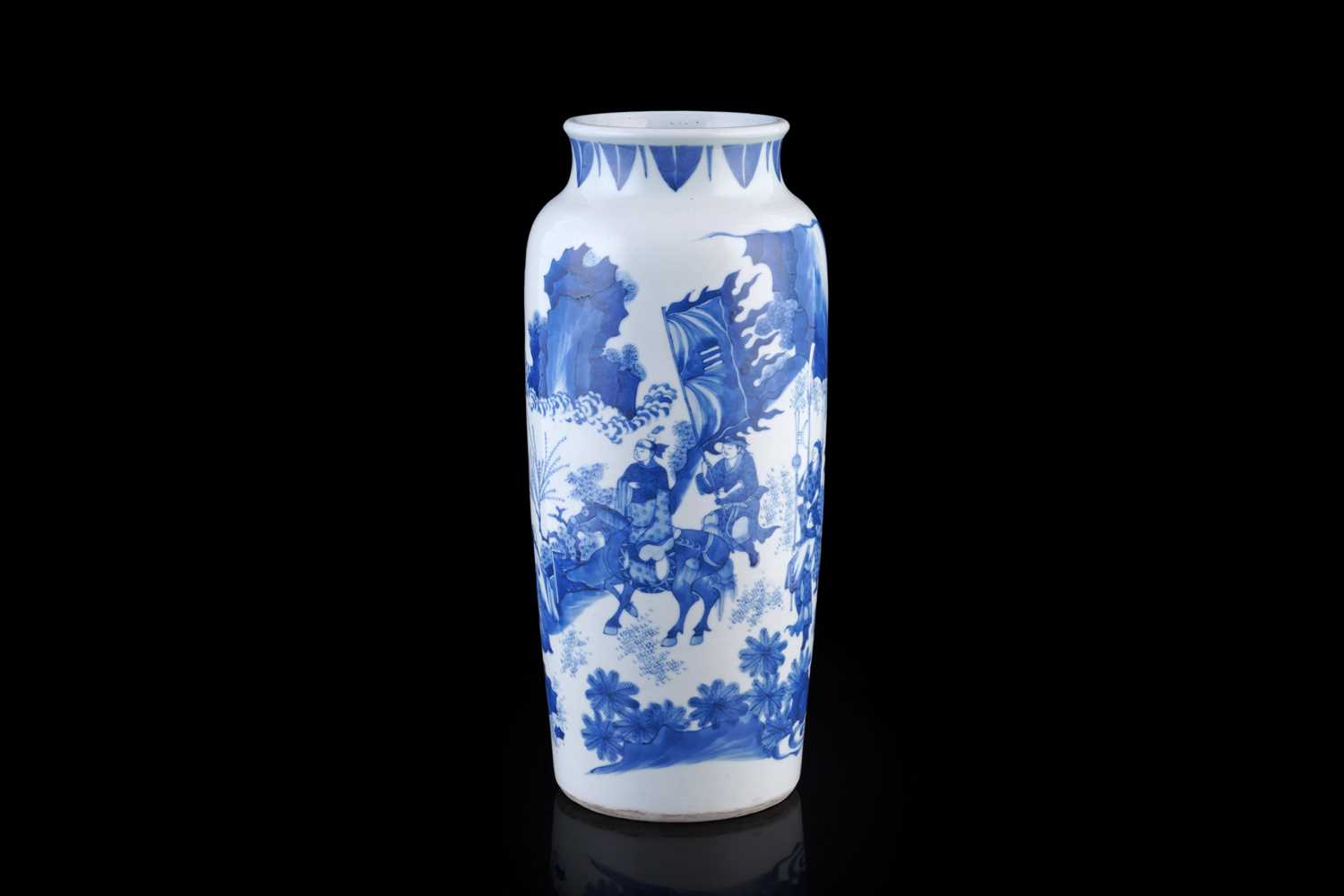 Lot 333 - A Chinese blue and white vase in transitional style