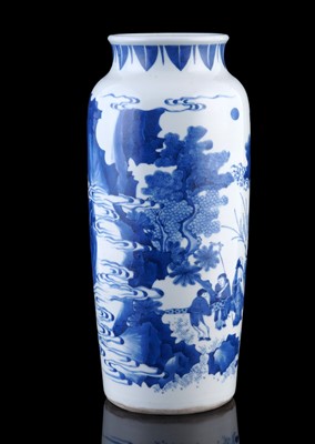 Lot 333 - A Chinese blue and white vase in transitional style