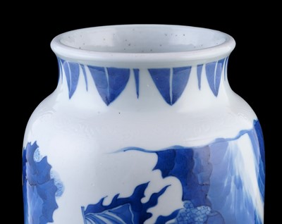 Lot 333 - A Chinese blue and white vase in transitional style
