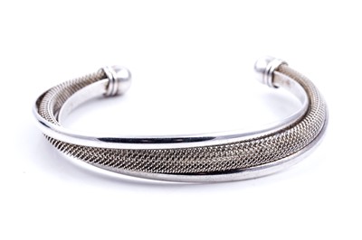 Lot 241 - An Elsa Peretti for Tiffany style silver mesh bangle