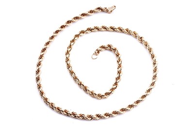 Lot 243 - An 18ct gold rope twist necklace