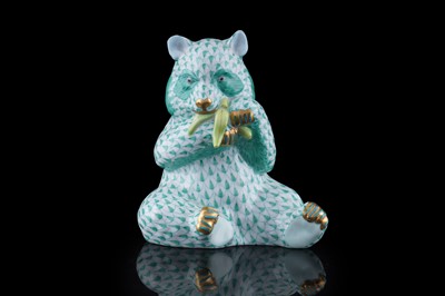 Lot 301 - A Herend ceramic figure of a panda