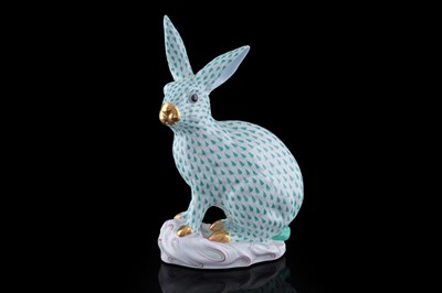 Lot 303 - A Herend porcelain figure of a seated rabbit