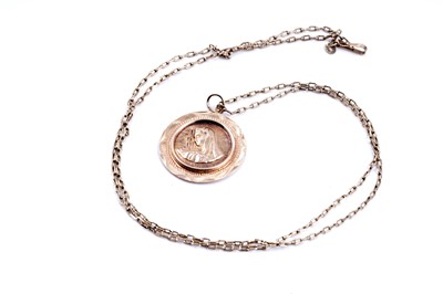 Lot 249 - An icon pendant depicting Mary Magdalene, on a 9ct gold chain