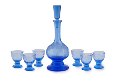 Lot 329 - An Art Deco liqueur set; and six matching glasses