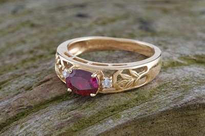 Lot 178 - An Edwardian style ruby and diamond ring