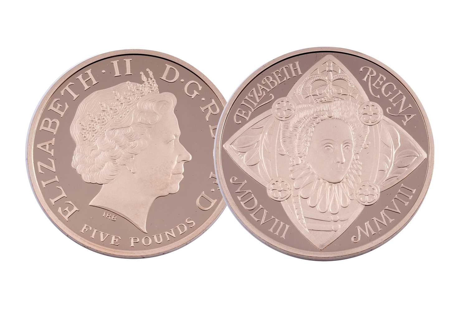 Lot 73 - Royal Mint Queen Elizabeth II 22ct gold Queen Elizabeth I Five-Pound Gold Proof Coin