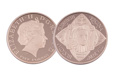 Lot 73 - Royal Mint Queen Elizabeth II 22ct gold Queen Elizabeth I Five-Pound Gold Proof Coin