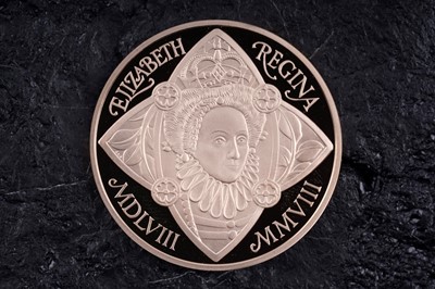 Lot 73 - Royal Mint Queen Elizabeth II 22ct gold Queen Elizabeth I Five-Pound Gold Proof Coin