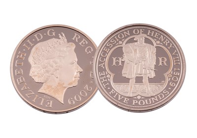 Lot 74 - Royal Mint Queen Elizabeth II 22t gold Henry VIII Five-Pound Gold Proof Coin