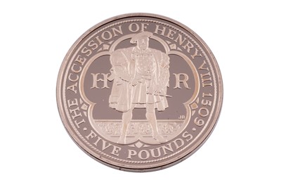 Lot 74 - Royal Mint Queen Elizabeth II 22t gold Henry VIII Five-Pound Gold Proof Coin