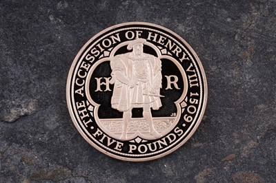 Lot 74 - Royal Mint Queen Elizabeth II 22t gold Henry VIII Five-Pound Gold Proof Coin