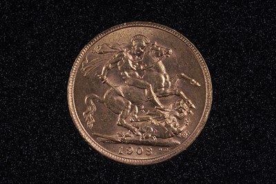 Lot 77 - Westminster Edward VII 22ct gold Set of Nine Sovereigns