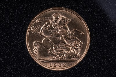 Lot 77 - Westminster Edward VII 22ct gold Set of Nine Sovereigns