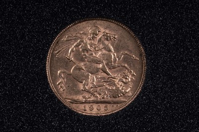 Lot 77 - Westminster Edward VII 22ct gold Set of Nine Sovereigns